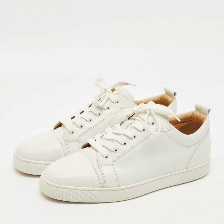 Pre Owned Christian Louboutin White Leather Louis Junior Sneakers Size 45