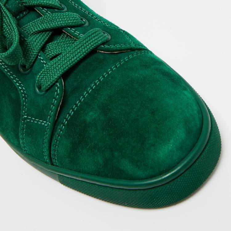 Pre Owned Christian Louboutin Green Suede Louis Junior Sneakers Size 41