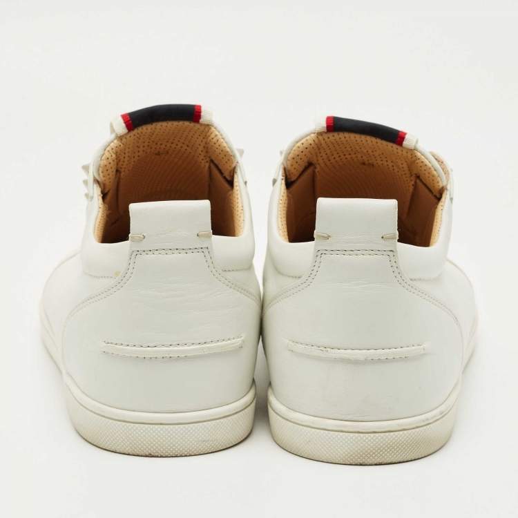 Pre Owned Christian Louboutin White Leather F.A.V Fique A Vontade Slip On Sneakers Size 43