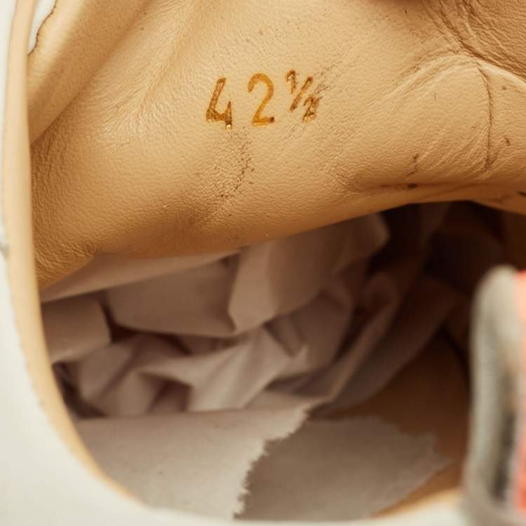 Pre Owned Christian Louboutin Tricolor Leather and Suede Happyrui Low Top Sneakers Size 42.5