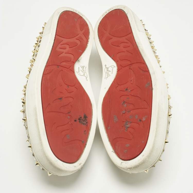 Pre Owned Christian Louboutin Grey Suede Roller Boat Slip On Sneakers Size 44