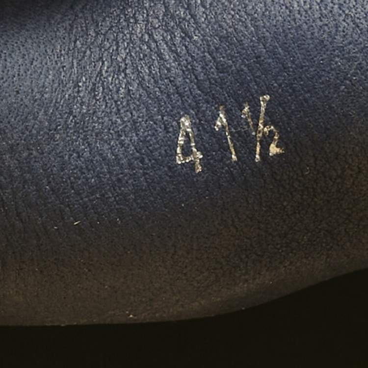 Pre Owned Christian Louboutin Blue Suede Chambeliboat Slip On Sneakers Size 41.5