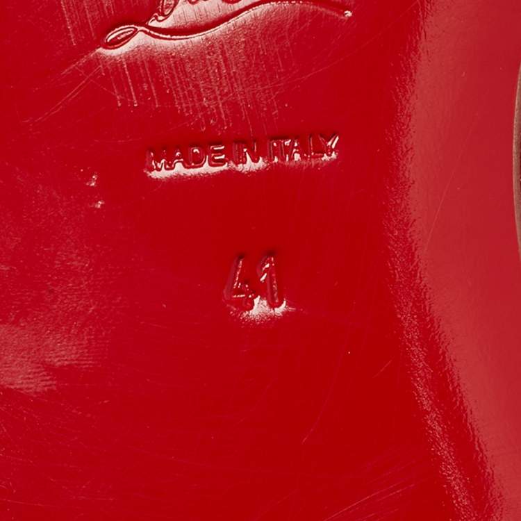 Pre Owned Christian Louboutin Red Suede Dandelion Spikes Smoking Slippers Size 41