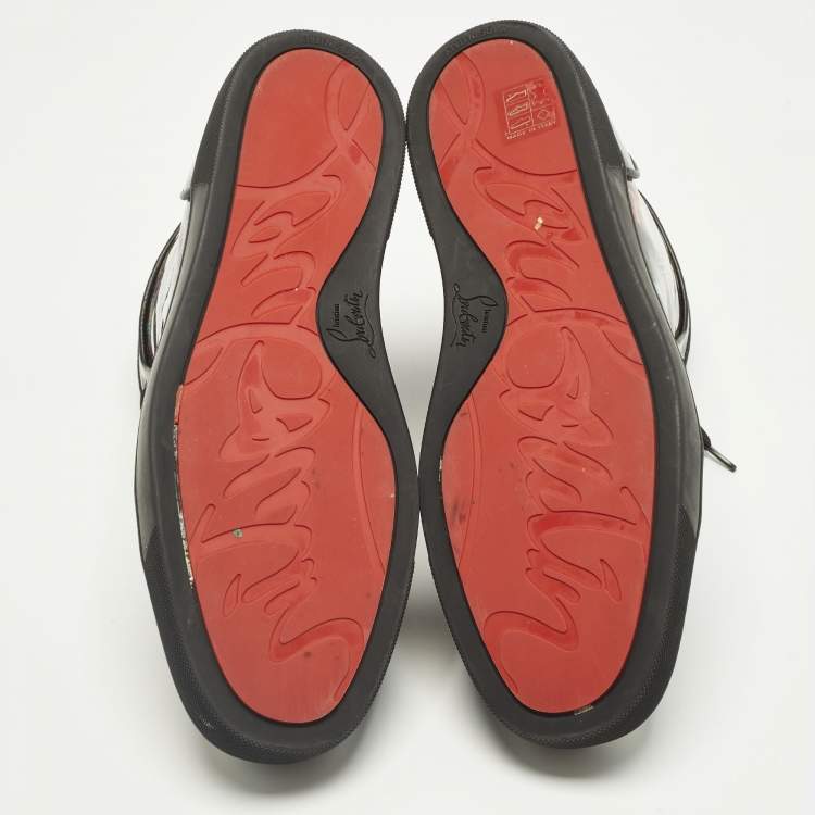 Pre Owned Christian Louboutin Orlato Size 44 Multicolor Patent Leather High Top Sneakers