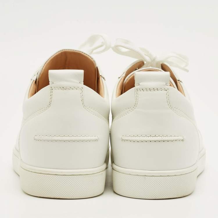 Pre Owned Christian Louboutin Louis Junior Size 43 White Leather Lace Up Sneakers