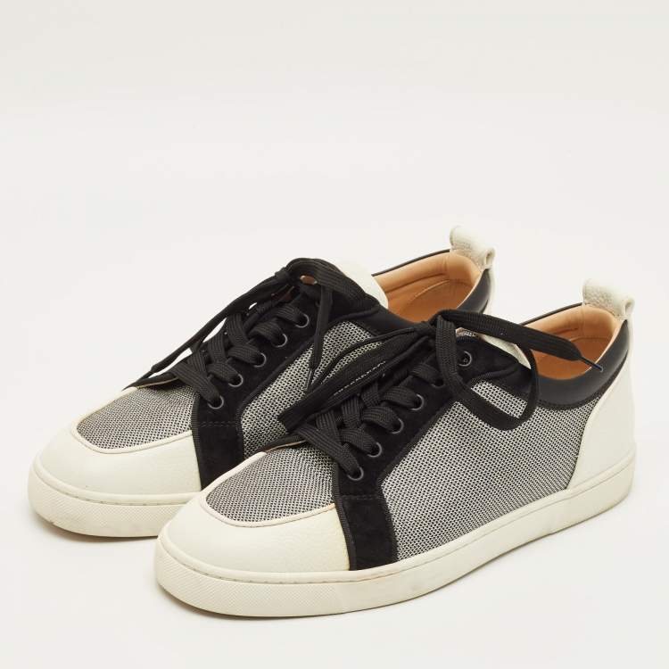 Pre Owned Christian Louboutin Rantulow Size 43 Multicolor Leather and Lurex Fabric Low Top Sneakers