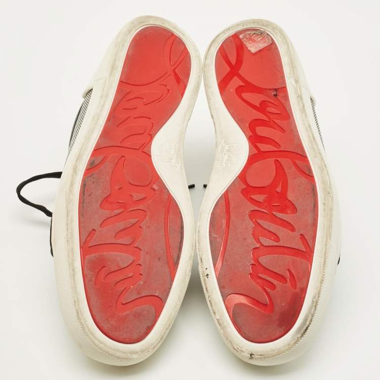Pre Owned Christian Louboutin Rantulow Size 43 Multicolor Leather and Lurex Fabric Low Top Sneakers