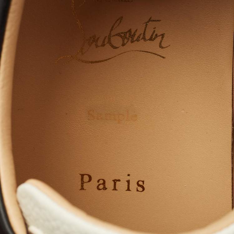 Pre Owned Christian Louboutin Rantulow Size 43 Multicolor Leather and Lurex Fabric Low Top Sneakers