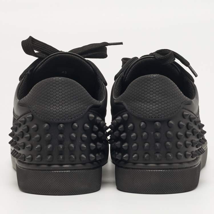 Pre Owned Christian Louboutin Seavaste 2 Size 43 Black Canvas and Leather Lace Up Sneakers