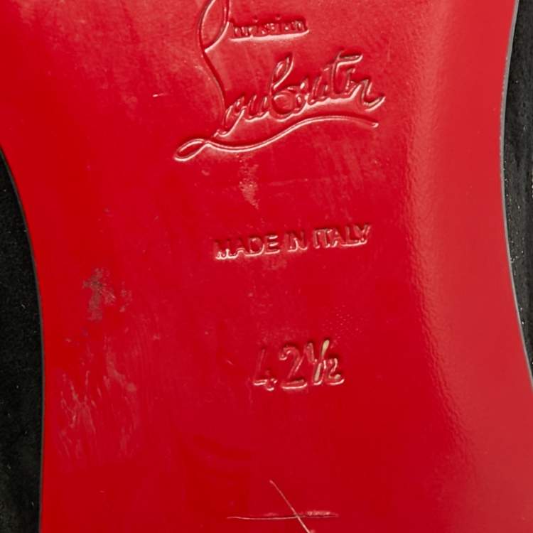 Pre Owned Christian Louboutin Greggo Size 42.5 Black Suede Lace Up Oxford Shoes