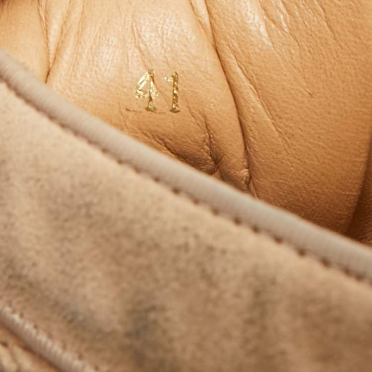 Pre Owned Christian Louboutin Rantus Orlato Size 41 Beige Suede High Top Sneakers