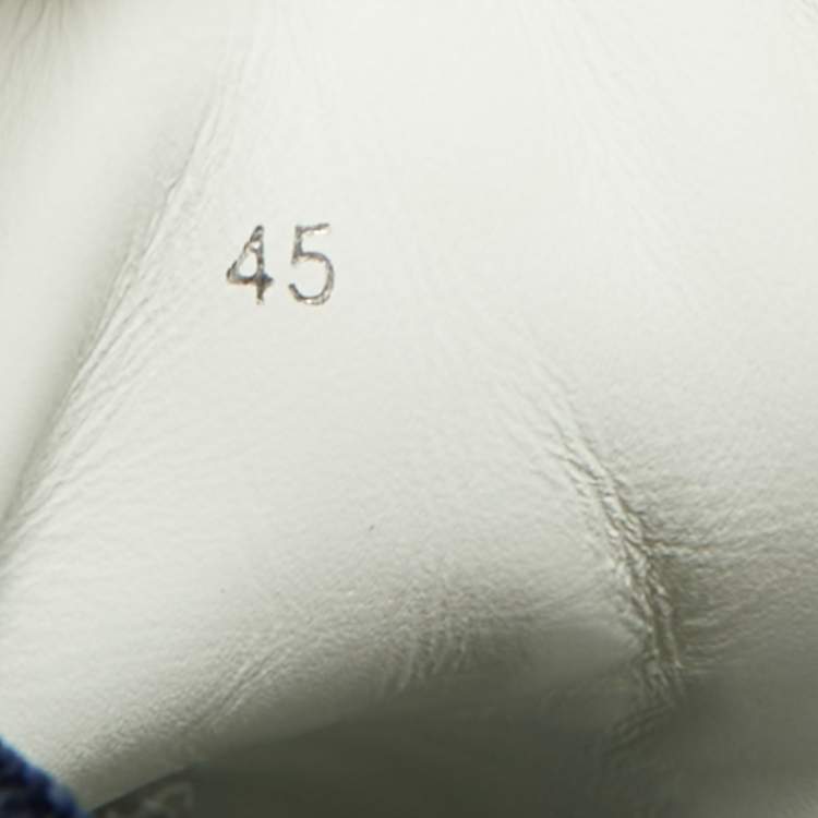 مملوكة مسبقًا Christian Louboutin Louis Junior Size 45 Navy Blue Glitter Suede Low Top Sneakers