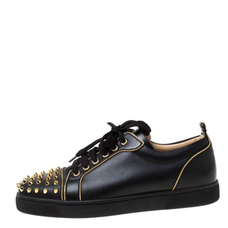 Christian Louboutin Black Leather Rush Spike Up Sneakers 40 Christian | TLC