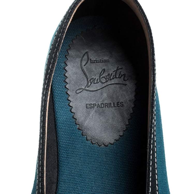 Pre Owned Christian Louboutin Blue Canvas Eos Espadrilles Size 40