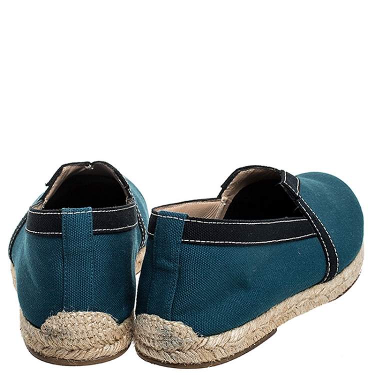 Pre Owned Christian Louboutin Blue Canvas Eos Espadrilles Size 40