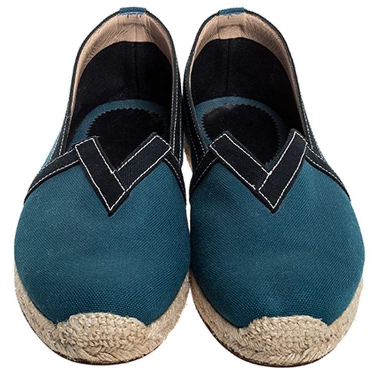 Pre Owned Christian Louboutin Blue Canvas Eos Espadrilles Size 40