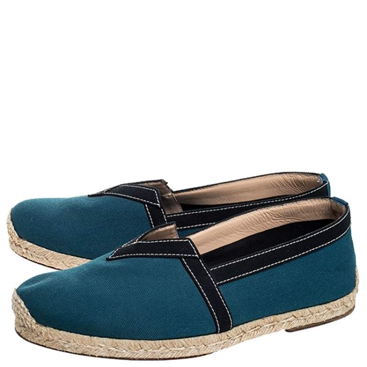 Pre Owned Christian Louboutin Blue Canvas Eos Espadrilles Size 40