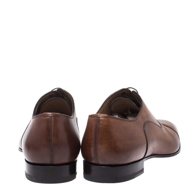 Pre Owned Christian Louboutin Brown Greggo Lace Up Oxfords Size 40