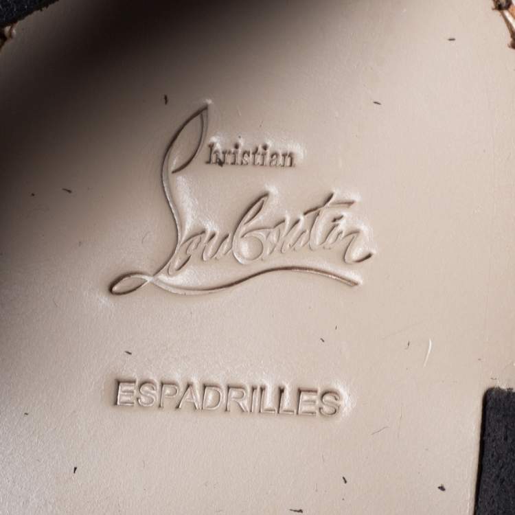 مملوكة مسبقًا Christian Louboutin Black Leather Nuria Gladiator Flat Sandals Size 41