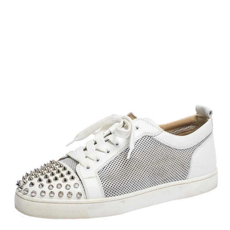 Louis Junior Spikes Leather Sneakers in White - Christian