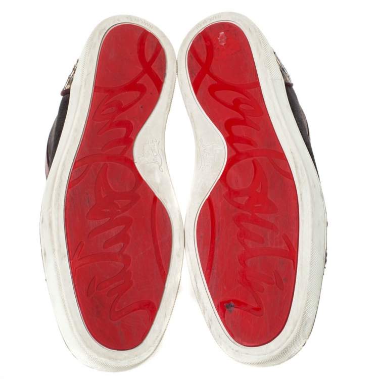 مملوكة مسبقًا Christian Louboutin Multicolor Suede, Leather And Python Louis Orlato Lace Up Sneakers Size 43