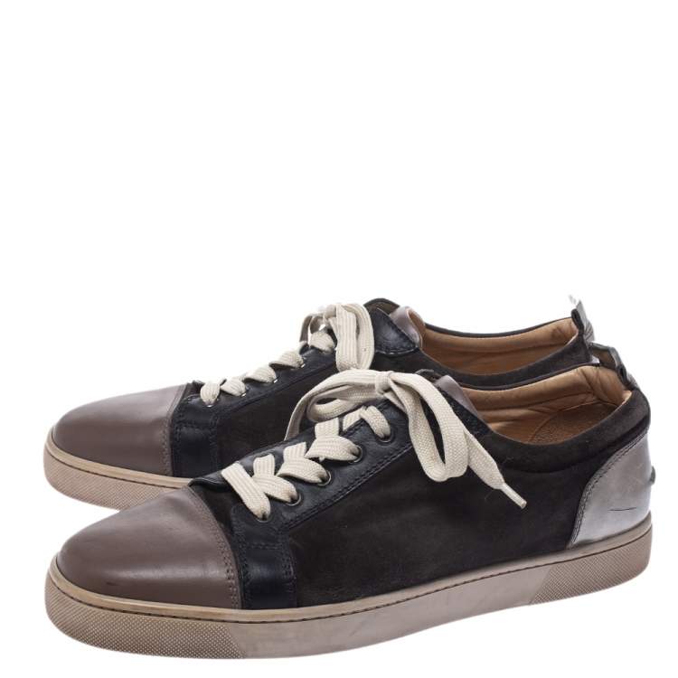 Pre Owned Christian Louboutin Multicolor Leather And Suede Rantulow Sneakers Size 43