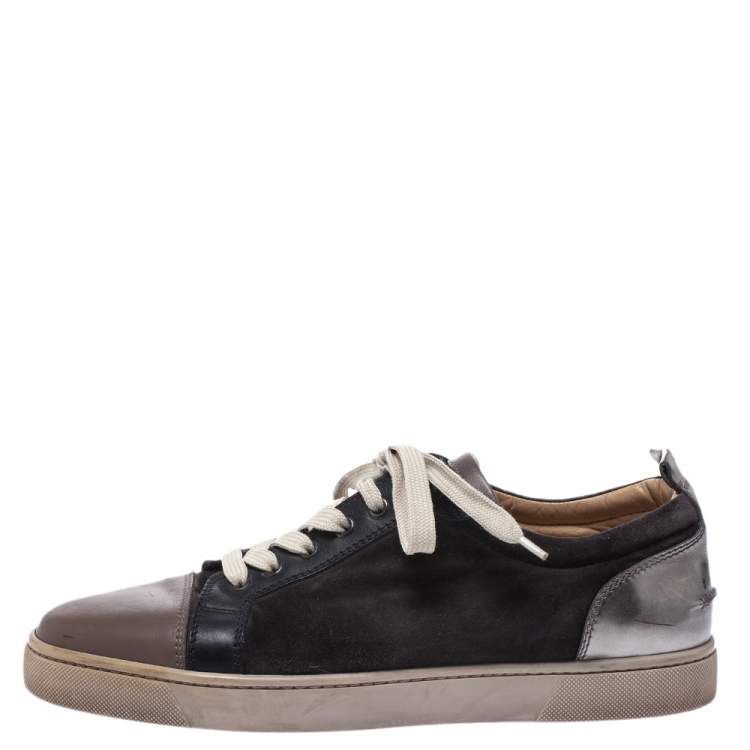 Pre Owned Christian Louboutin Multicolor Leather And Suede Rantulow Sneakers Size 43