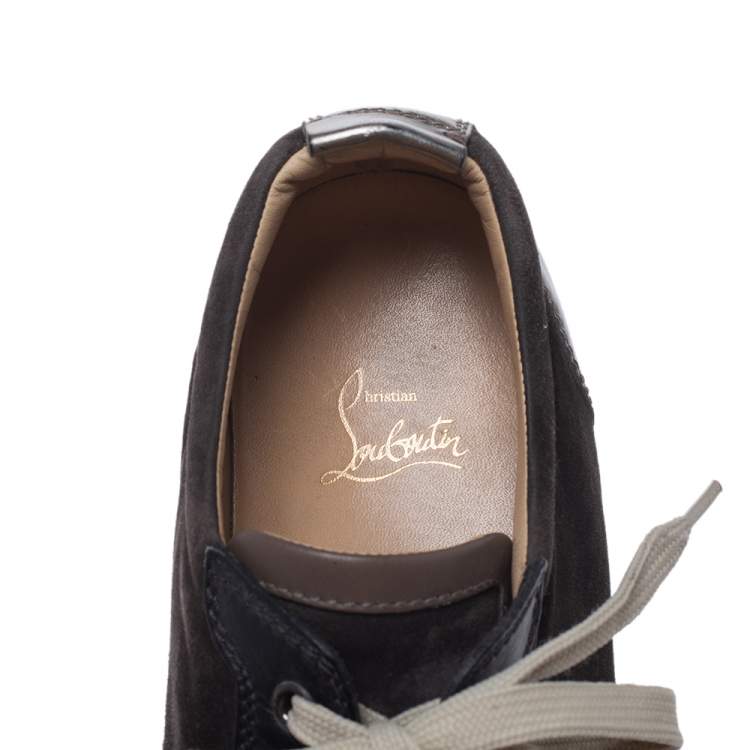 Pre Owned Christian Louboutin Multicolor Leather And Suede Rantulow Sneakers Size 43