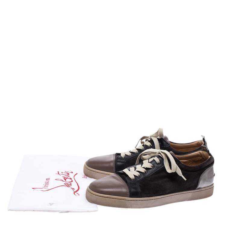Pre Owned Christian Louboutin Multicolor Leather And Suede Rantulow Sneakers Size 43