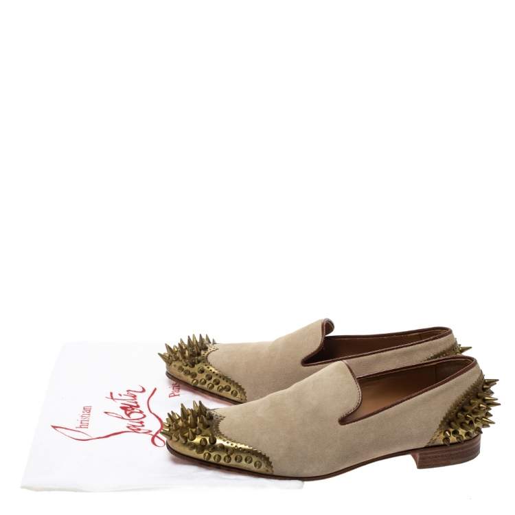 مملوكة مسبقًا Christian Louboutin Beige Suede Ironito Loafers Size 40