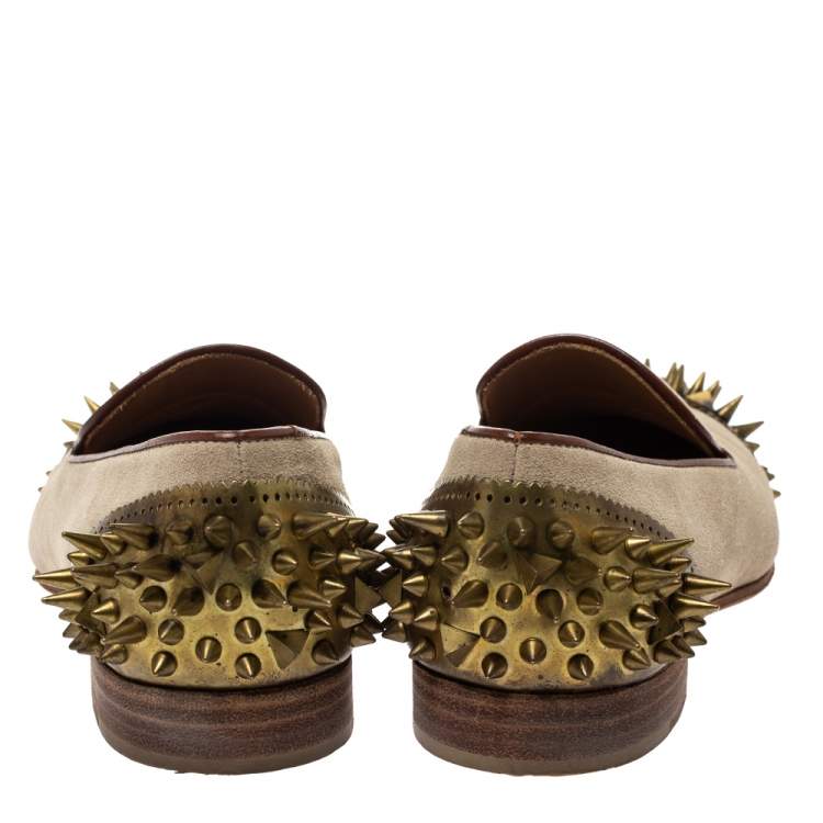 مملوكة مسبقًا Christian Louboutin Beige Suede Ironito Loafers Size 40