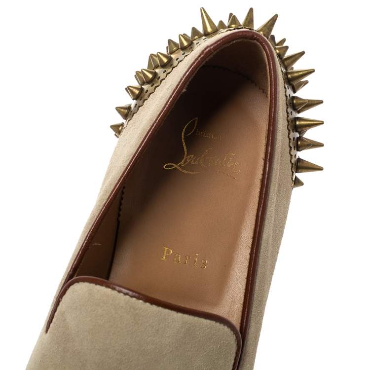 مملوكة مسبقًا Christian Louboutin Beige Suede Ironito Loafers Size 40