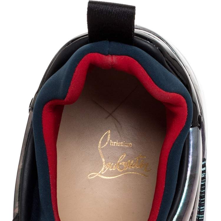 Pre Owned Christian Louboutin Multicolor Mixed Media Aurelien Sneakers Size 43.5