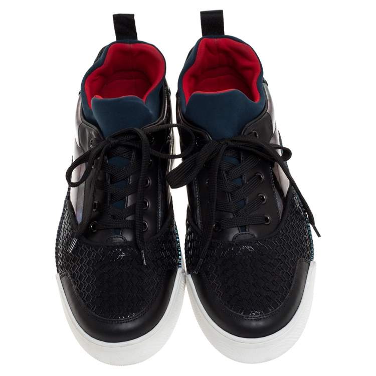 Pre Owned Christian Louboutin Multicolor Mixed Media Aurelien Sneakers Size 43.5
