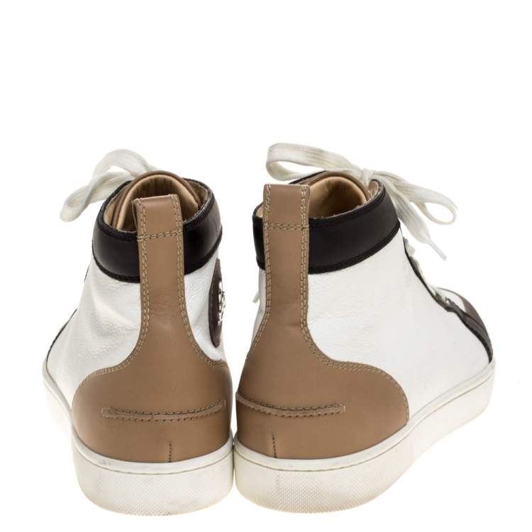 Pre Owned Christian Louboutin Multicolor Leather Rantus High Top Sneakers Size 41.5