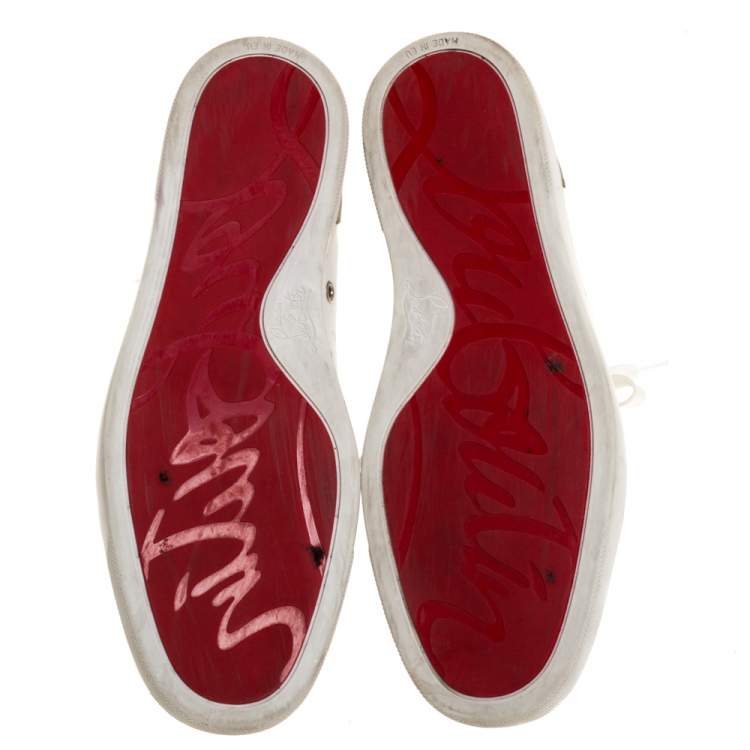 Pre Owned Christian Louboutin Multicolor Leather Rantus High Top Sneakers Size 41.5