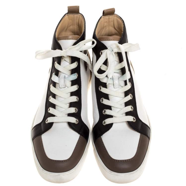 Pre Owned Christian Louboutin Multicolor Leather Rantus High Top Sneakers Size 41.5