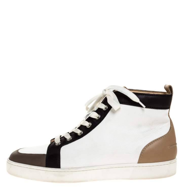Pre Owned Christian Louboutin Multicolor Leather Rantus High Top Sneakers Size 41.5