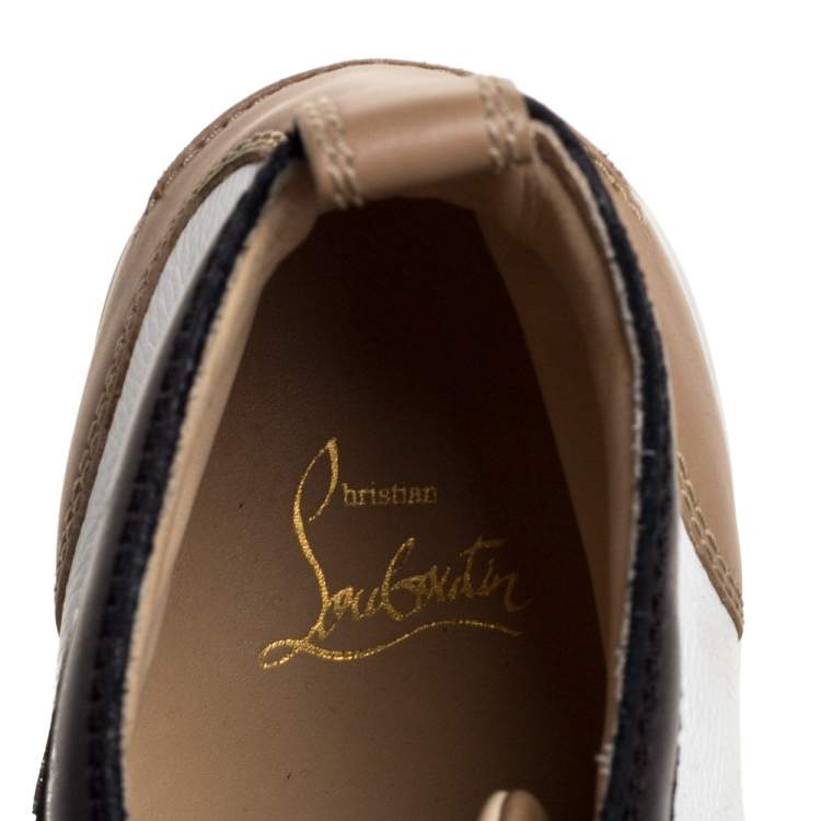 Pre Owned Christian Louboutin Multicolor Leather Rantus High Top Sneakers Size 41.5