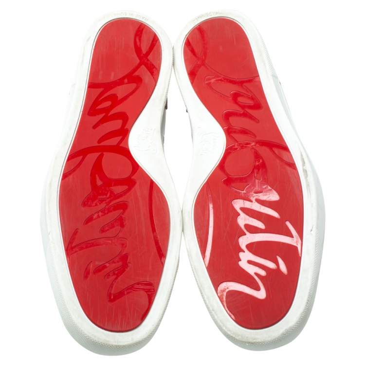 Pre Owned Christian Louboutin Multicolor Leather and Suede Rantus High Top Sneakers Size 42.5