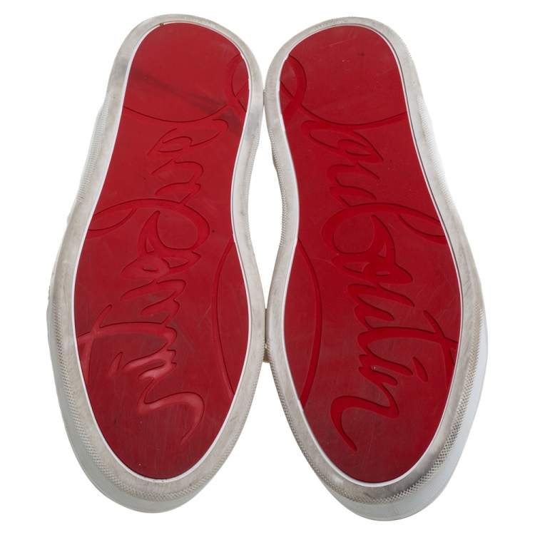 Pre Owned Christian Louboutin Multicolor Leather and Fabric Aurelien Low Top Sneakers Size 45.5