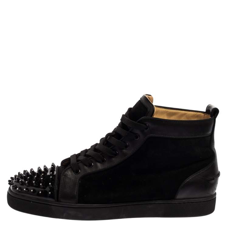 Christian Louboutin Men's Louis Leather/Suede High-Top Sneakers