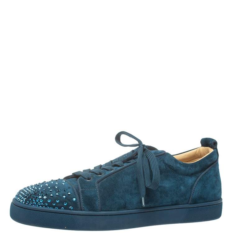 Christian Louboutin Louis Suede Low-Top Sneakers in Blue for Men