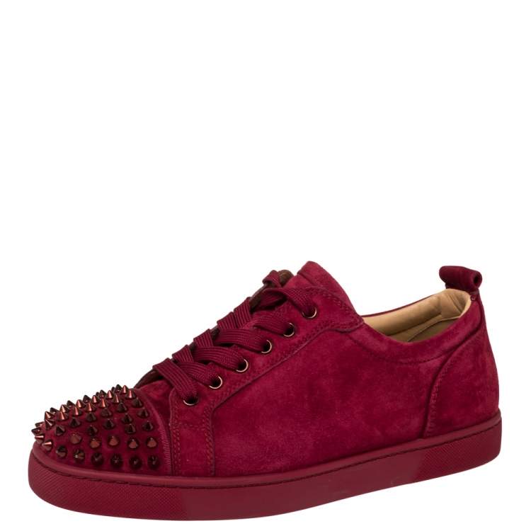 Christian Louboutin Burgundy Suede Louis Spikes Sneakers Size 42 Christian  Louboutin | The Luxury Closet