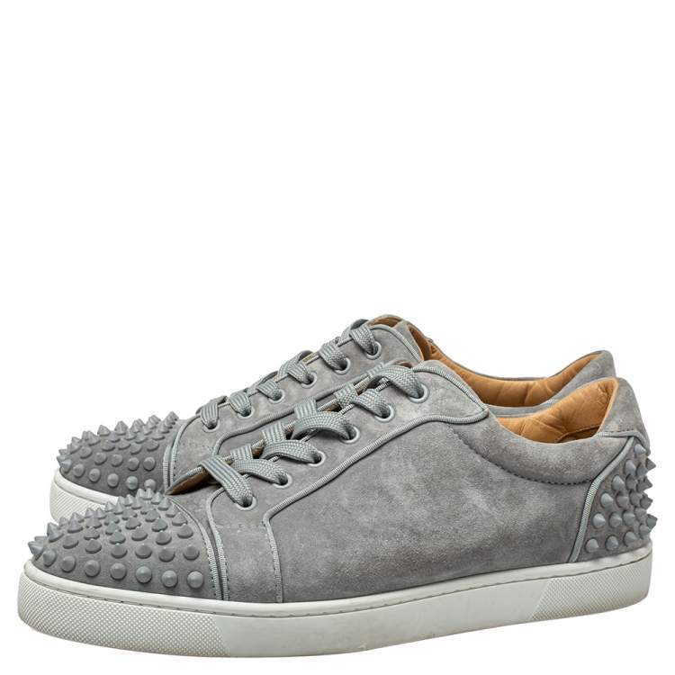 christian louboutin mens grey suede