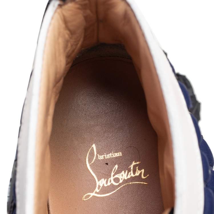 مملوكة مسبقًا Christian Louboutin Multicolor Patent Leather, Leather, And Fabric Louis Flat High Top Sneakers Size 41.5