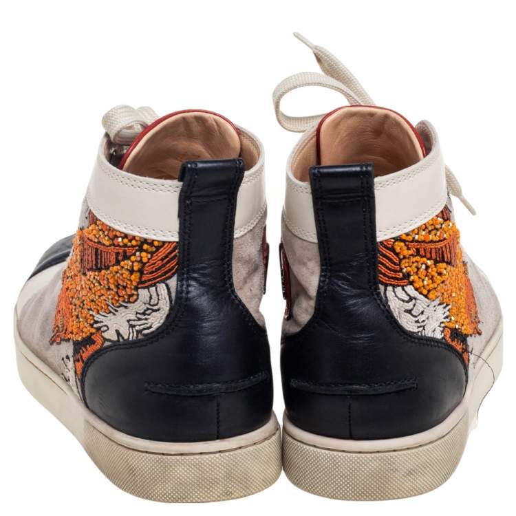 مملوكة مسبقًا Christian Louboutin Multicolor Leather And Suede  Rantus Orlato High Top Sneakers Size 43