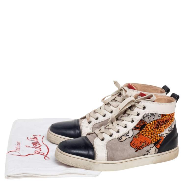 مملوكة مسبقًا Christian Louboutin Multicolor Leather And Suede  Rantus Orlato High Top Sneakers Size 43