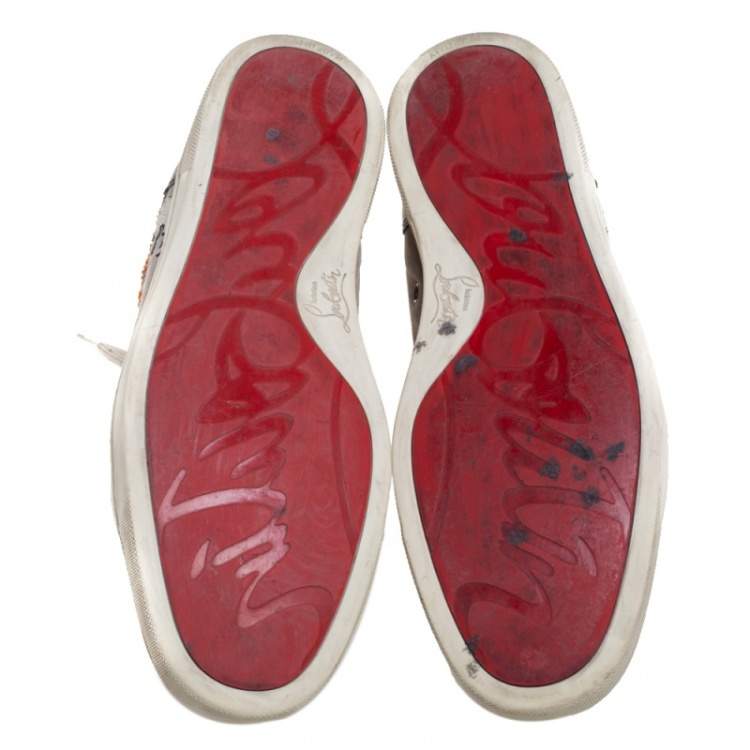 مملوكة مسبقًا Christian Louboutin Multicolor Leather And Suede  Rantus Orlato High Top Sneakers Size 43