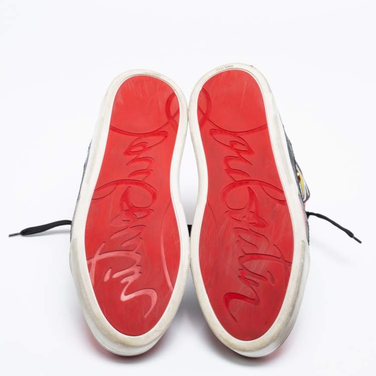 Pre Owned Christian Louboutin Multicolor Leather Loubikick High-Top Trainers Sneakers Size 44.5